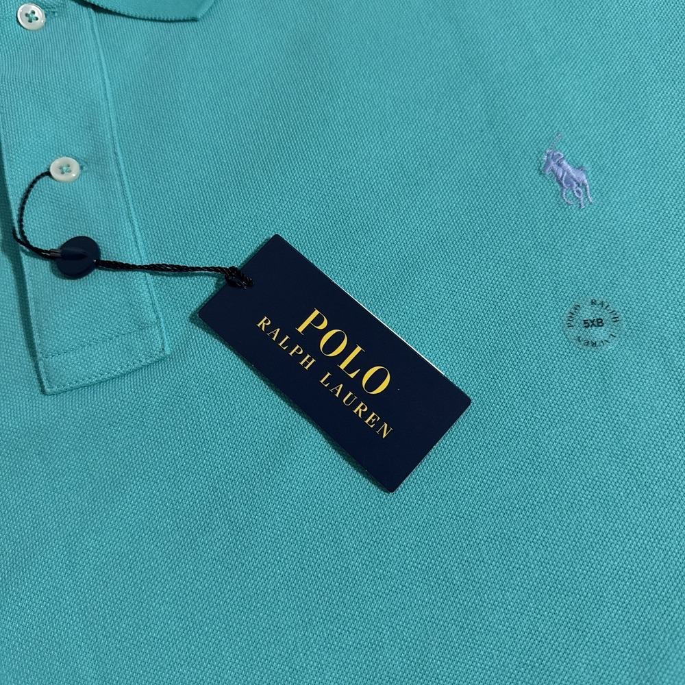 NEW Polo Ralph Lauren Men's Size 5XB Green Mesh Short Sleeve Polo Shirt Big